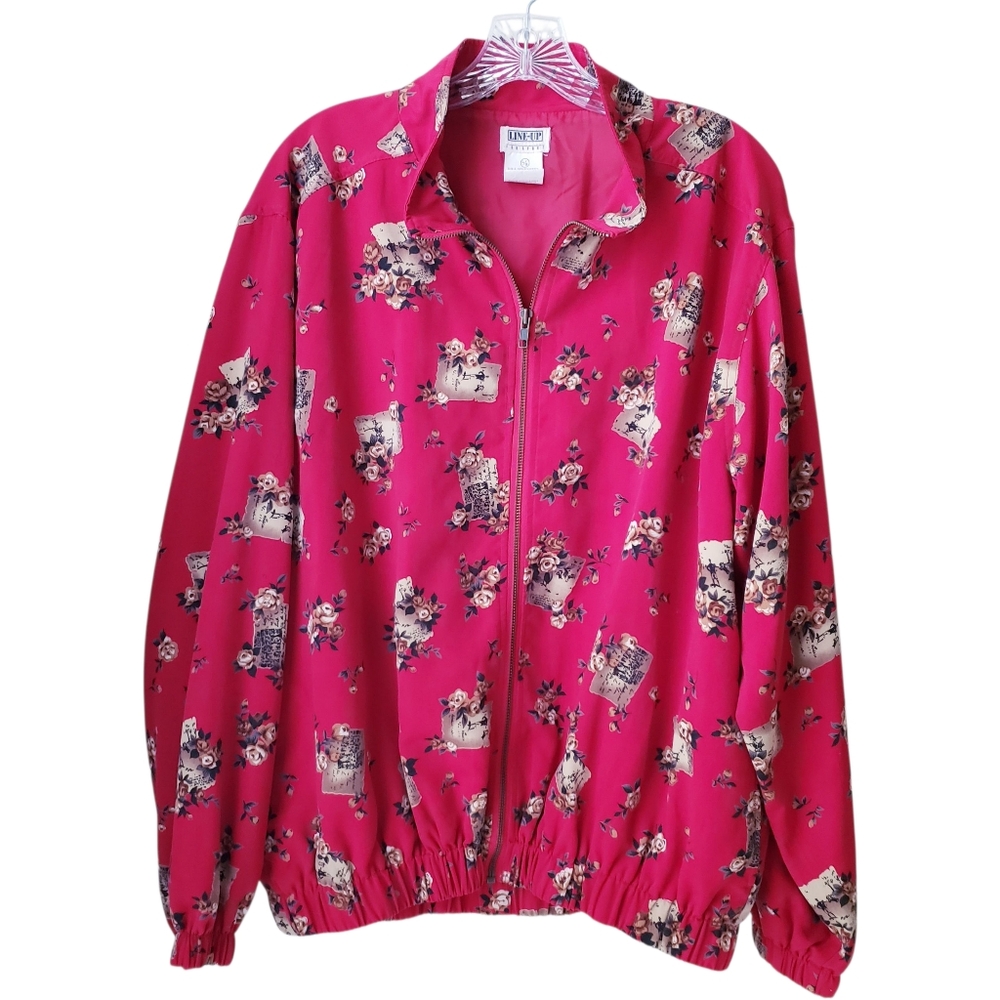 Vintage Line Up Sport Red Floral Lightweight Jacket